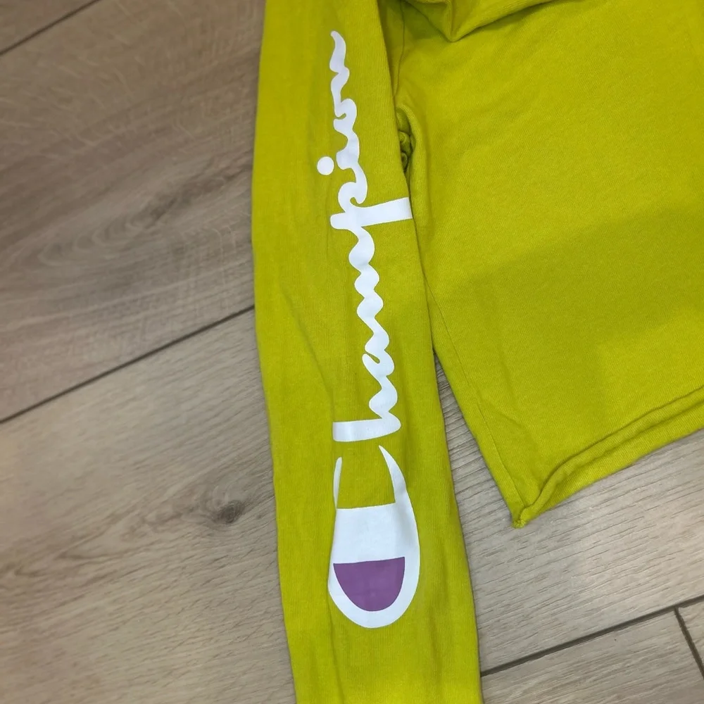 Champion Lime Green Logo Reworked Crop Top Large - Picture 7 of 7